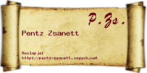 Pentz Zsanett névjegykártya